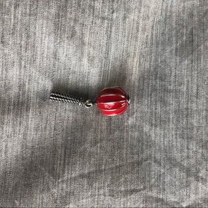 Chinese lantern Pandora charm: red and silver